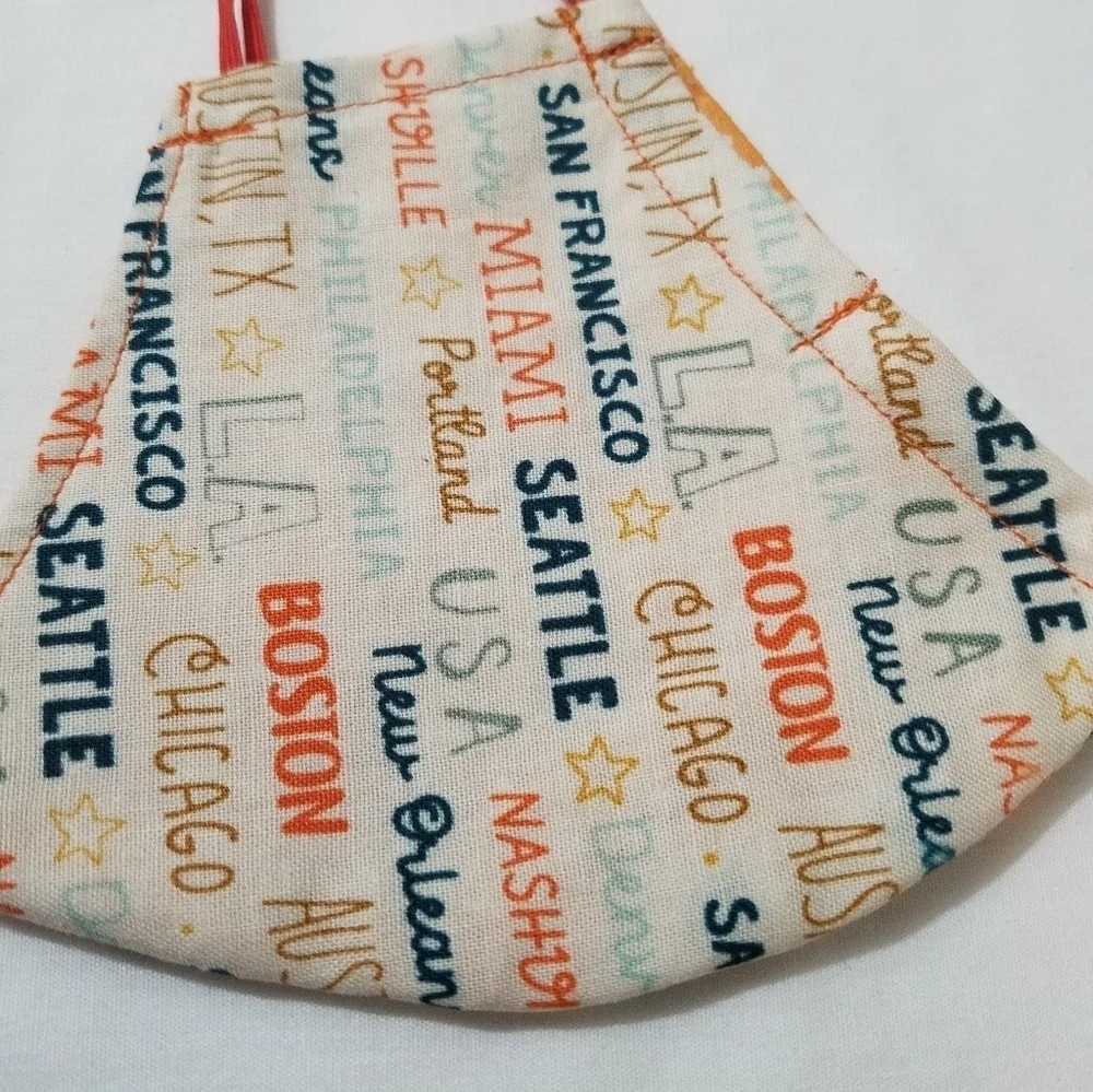Hand Crafted U.S.A. Cities Reversible Face Mask with Nose Wire